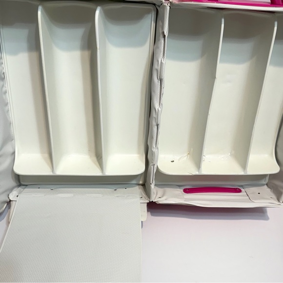 90s Barbie Take Along Doll Trunk World Travel Handle Rolling Cardboard Suitcase - Picture 12 of 16